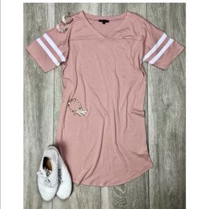 Ambiance pink jersey tee shirt dress